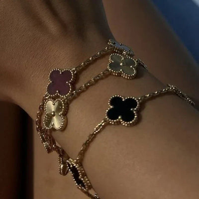 CLOVER | Black/Gold Bracelet